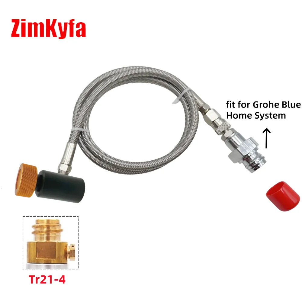 CO2 Gas Quick Connect Adapter Hose For Sodastream Grohe Blue Home Machine Maker To Tr21-4 Thread Soda Cylinder