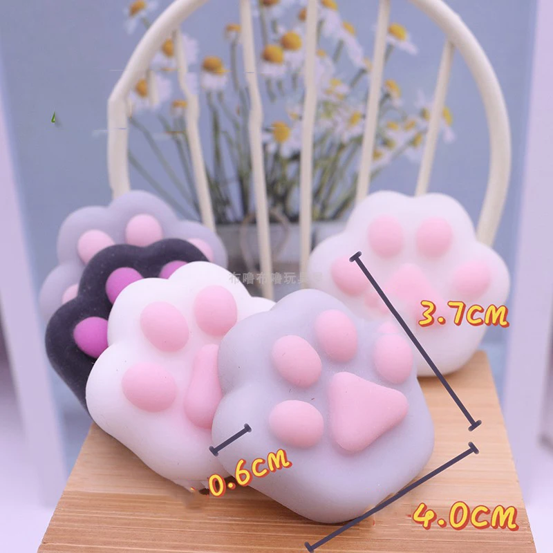 3pcs Kawaii Mini Squishy Cat PAW Pinch Squeeze ของเล่นน่ารัก Cat PAW สัตว์ Dango Fidgeting เด็ก Sensory ของเล่นสาวของขวัญราคาถูก Stuff