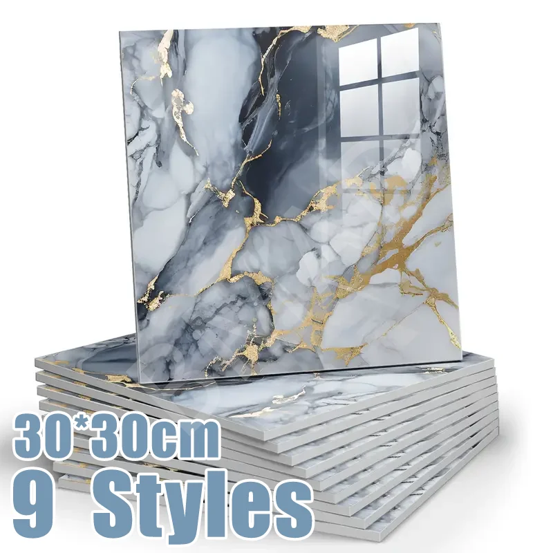 10-50 pçs imitação de mármore 3d telha cerâmica parede renovação decoração adesivo à prova dwaterproof água auto-adesivo casa-adesivo papel de parede