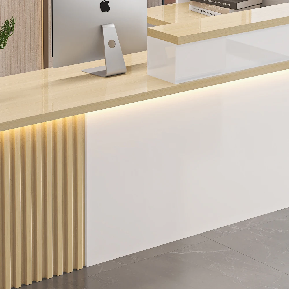 ความงามหรูหราตู้เคาน์เตอร์บาร์ Modern Delicacy Nordic Simple แผนกต้อนรับที่ไม่ซ้ํากันหรูหรา Mostrador เฟอร์นิเจอร์เชิงพาณิชย์