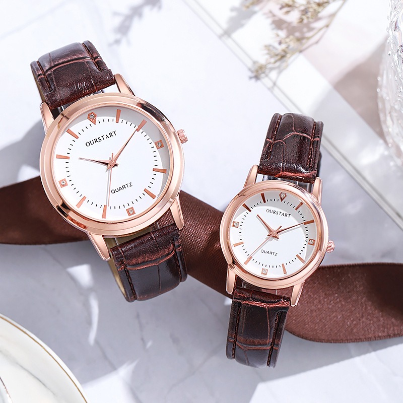Uhren für Männer Frauen Retro Business Klassische Braun PU Leder Band Liebhaber Luxus Paar Quarz Armbanduhr Stunden Relogio feminino