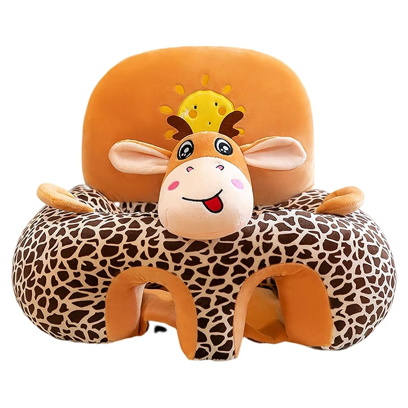 Funda de asiento de apoyo para sofá de bebé, silla de felpa, aprender a sentarse, cómoda, nido de dibujos animados para niños pequeños, lavado sin relleno, cuna