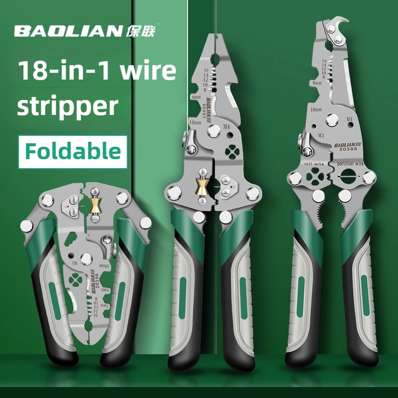 Multi Functional Foldable Electrician Specific Wire Cutting Pliers, Wiring and Pulling Pliers, Wire Splitting and Pressing Plier