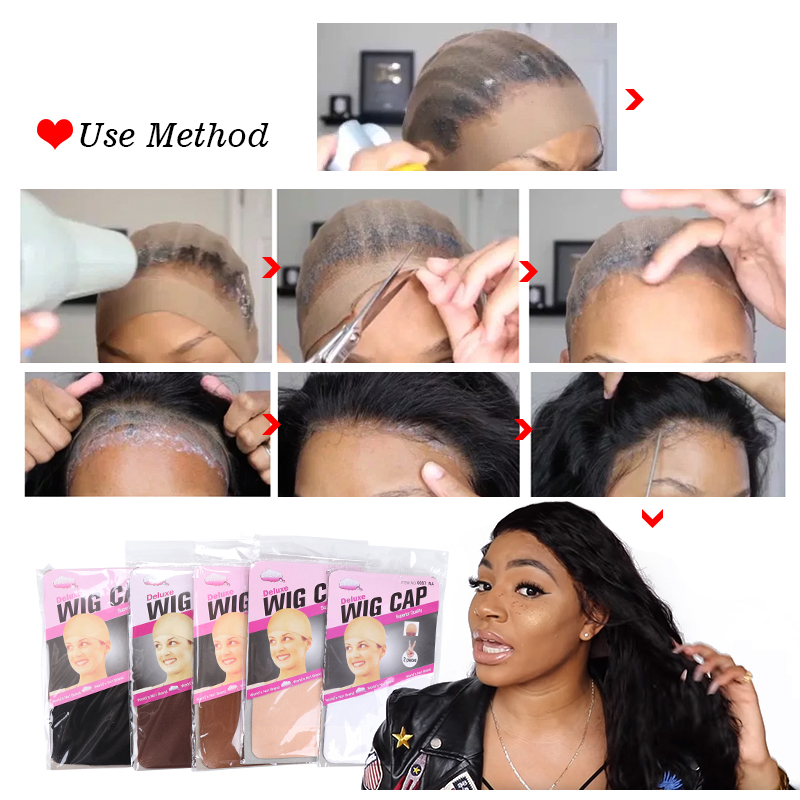 Yajukai Nieuwe Kous Cap Voor Pruiken 2 Stuks Goedkope Haarnet Voor Pruiken Kaal Cap Beige Bruin Nylon Kous Pruik cap Rekbare Haar Cap