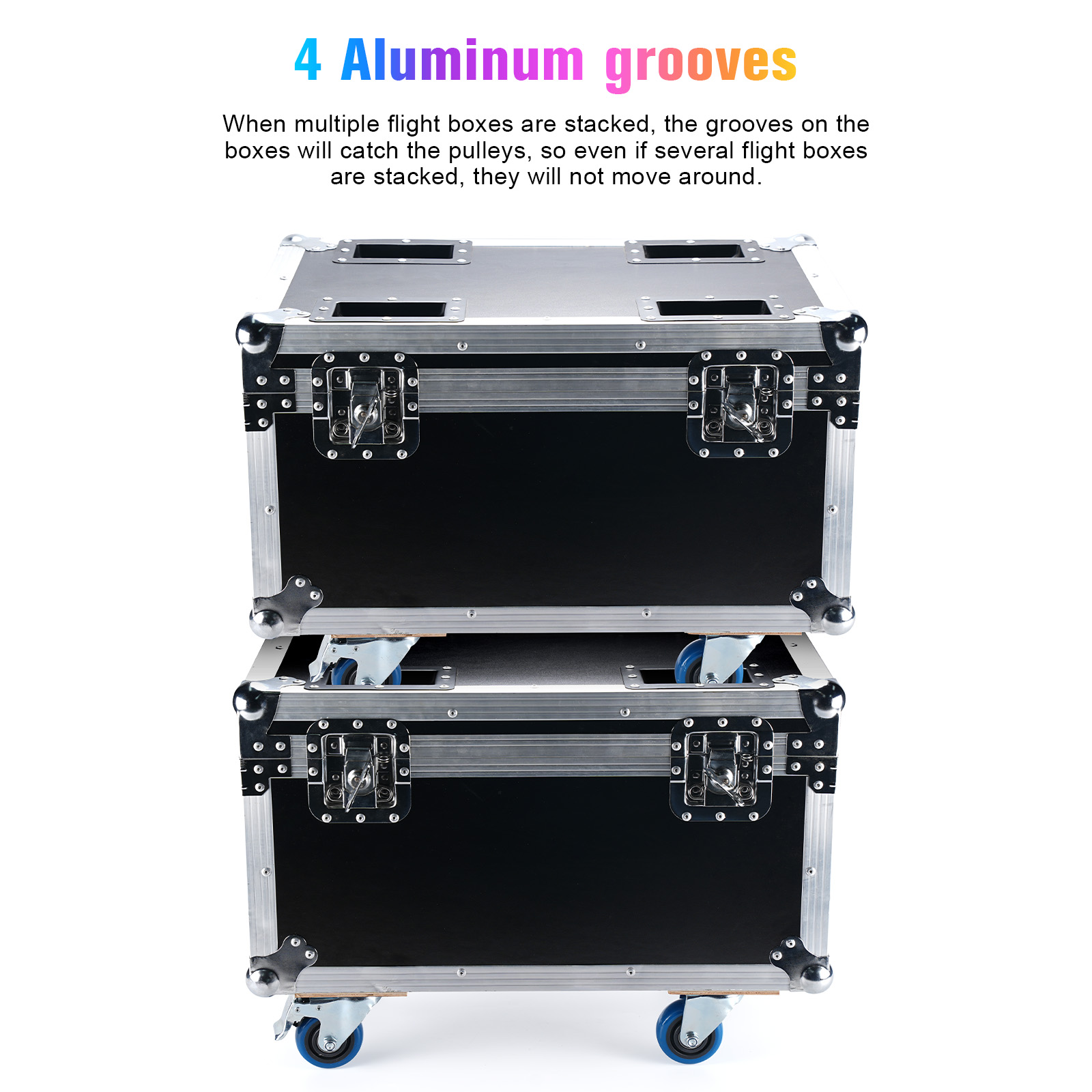 Yiflamefly Big Size Airline-Koffer, robustes Gator-Koffer mit integriertem Ringgriff für 18-LED-Par-Licht, Bühnenlicht, Flycase