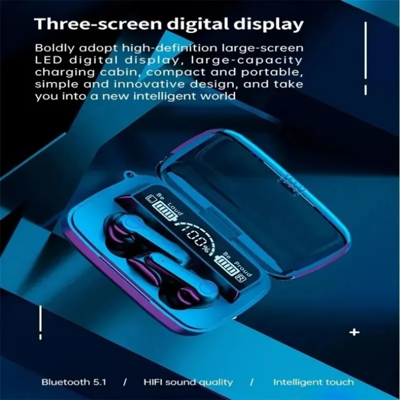 M19 Bluetooth 헤드셋 무선 Tws 게임 지원 소음 제거 터치 이어폰 미니 비상 전원 은행 헤드셋