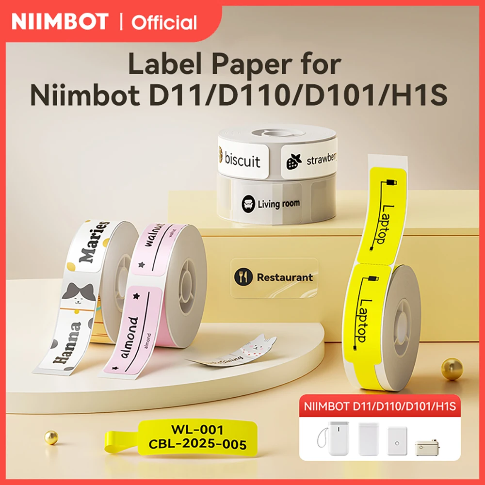 Niimbot Impermeabile Anti-Olio Stampa Etichetta di Carta Resistente ai Graffi Nastro Adesivo per D11 D110 D101 H1S Mini Stampante Termica per Etichette
