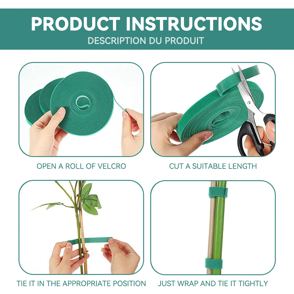 Садовая лента, нейлоновая кабельная стяжка для растений, цветов, выращивания, скалолазания, многоразовая опора для растений, застежка-крючок, садовые аксессуары