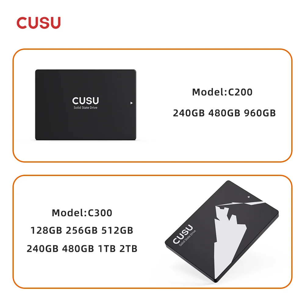 CUSU SSD 1 ТБ 512 ГБ 256 ГБ 128 ГБ SATA3 Жесткий диск 2 ТБ SSD SATA Твердотельный диск для настольных ноутбуков
