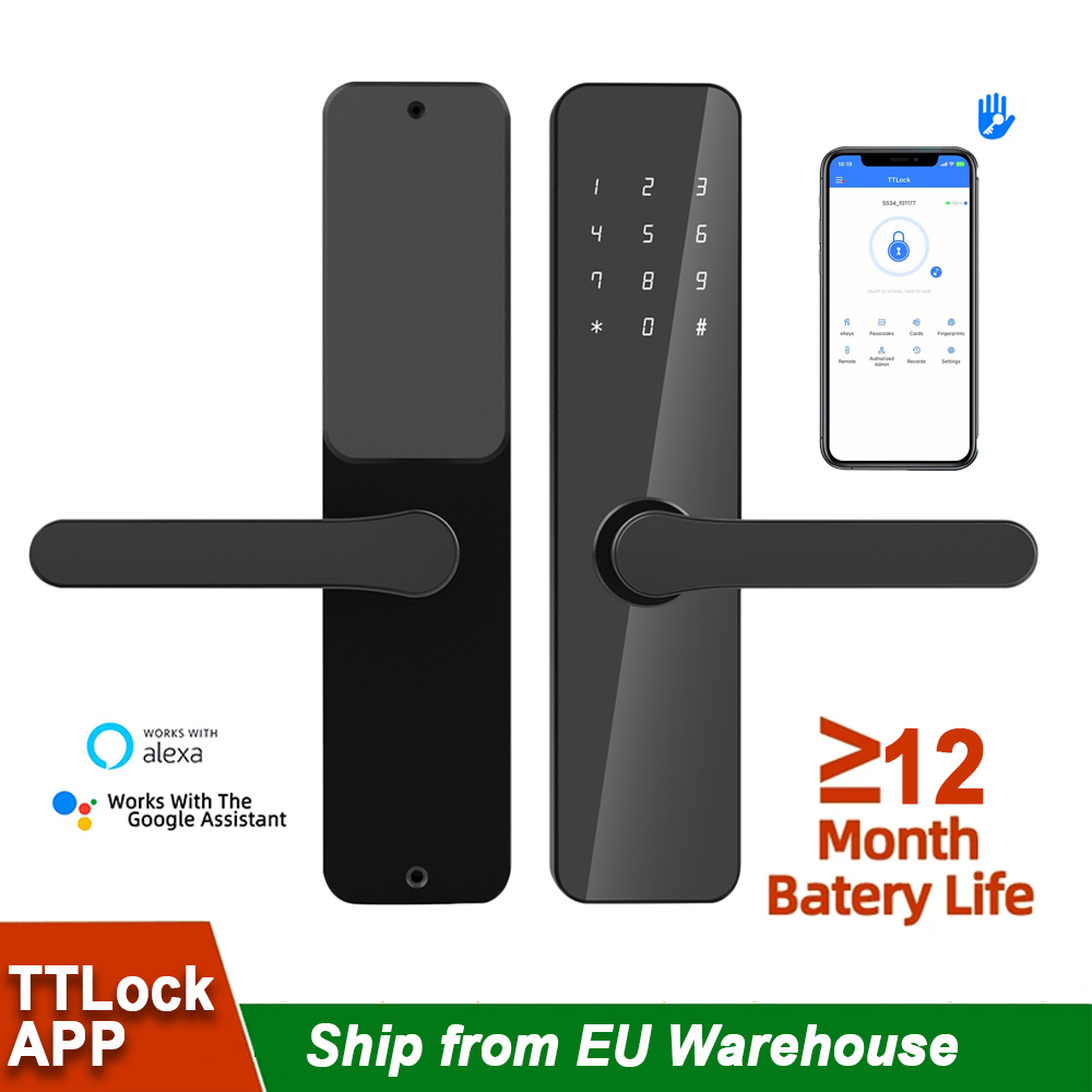 Intelligentes Türschloss, TTLock, App-Steuerung, digitales Türschloss mit Griff, Tastaturschloss, elektronisches Türschloss für die Vermietung zu Hause und im Hotel