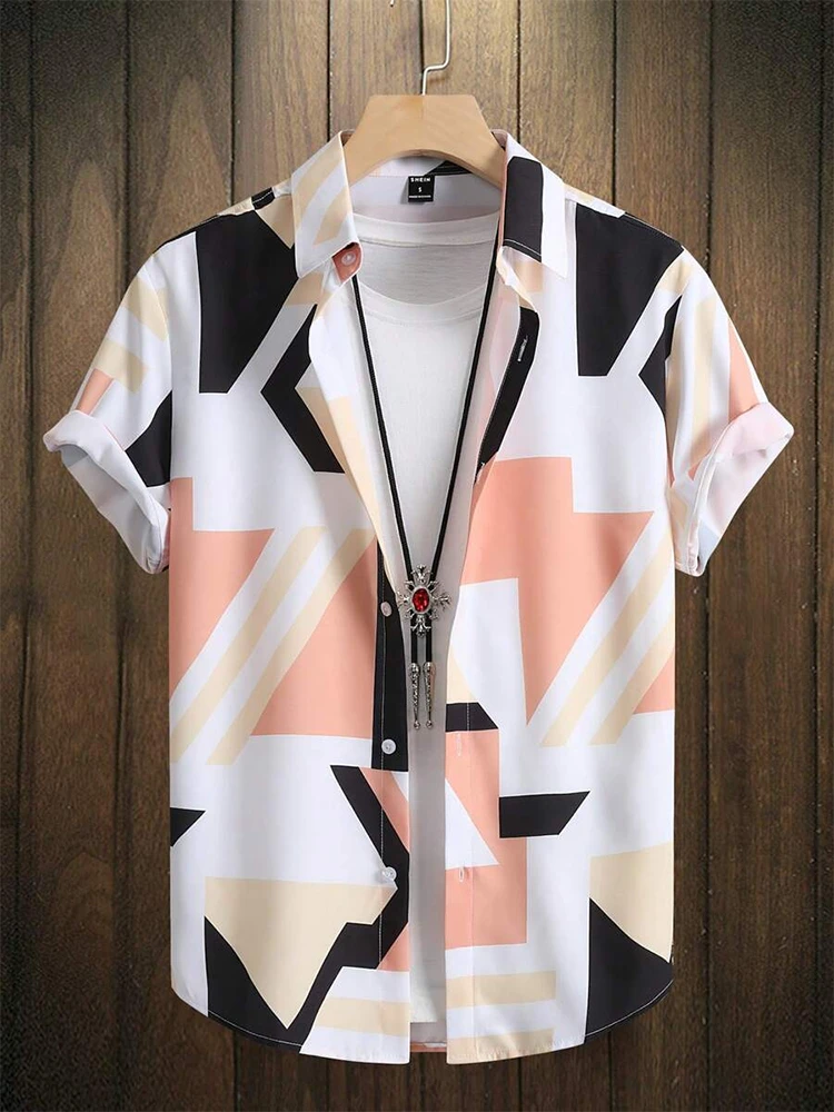 Camicie da uomo casual quotidiane estive Camicie a maniche corte da uomo alla moda da strada all'aperto Camicie a maniche corte da uomo comode e larghe