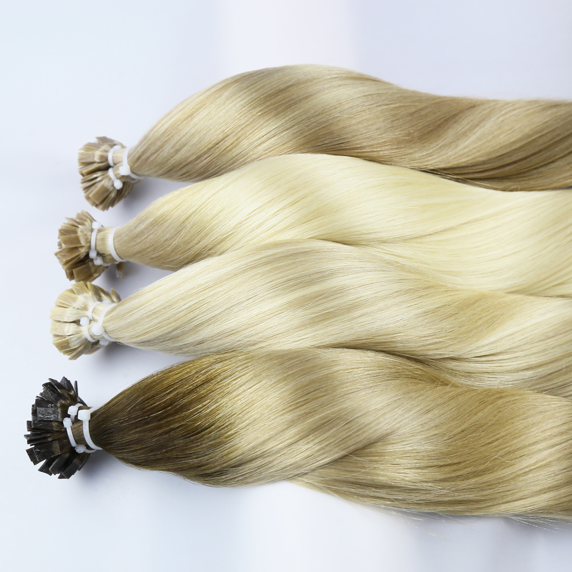 Extensions de cheveux à pointe plate Remy 100% postiches humaines Capsules de kératine droites Extensions de cheveux à pointe pour Salon pré-collé 50 pièces/ensemble