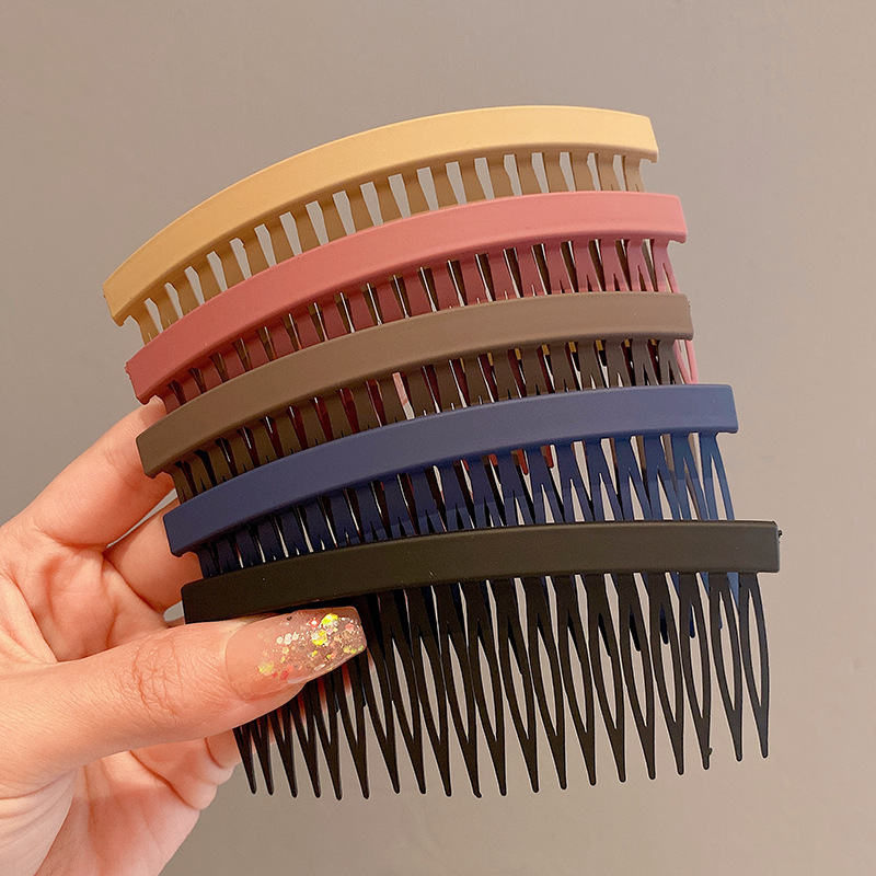 Peine de plástico para mujer, accesorio para el cabello fino con 23 dientes, 4 colores, 1 unidad