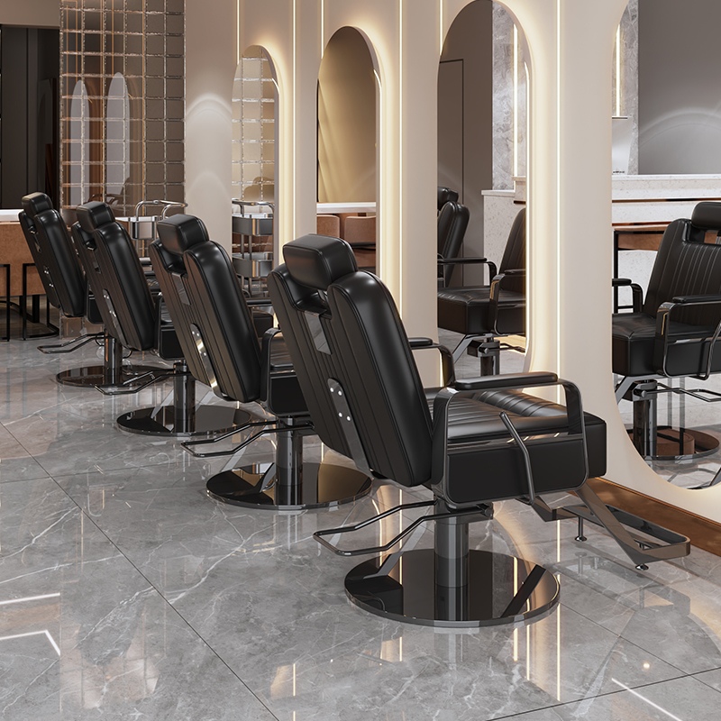 Chaise à percussion noire pour salon de coiffure, équipement de coiffeur, meubles de barbier, chaises de table, outil de salon, accessoires