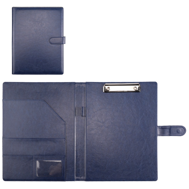 A4 Leather Padfolio Portfolio File Folder Clipboard Document Holder Business Contract Paper Clamp Writing Pad for Office