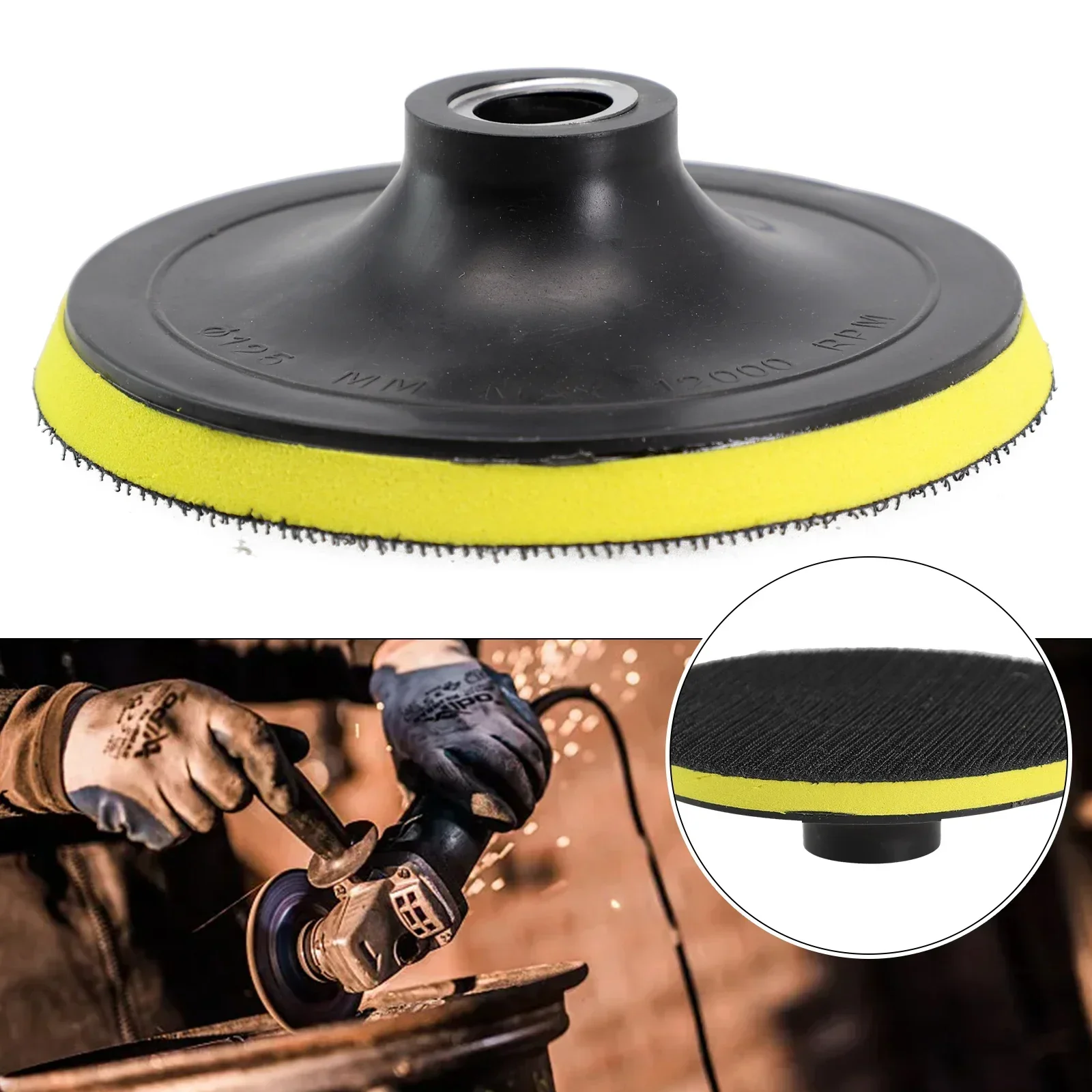 เครื่องบดมุม Sanding Pad 5 นิ้ว 125 มม.Self-Adhesive HOOK LOOP Backing Pad แผ่นขัด 10/14 มม.Sander Disc