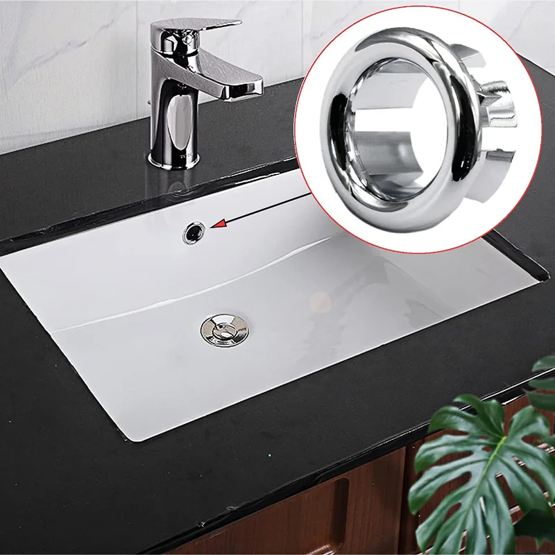 4 pçs plástico pia buraco overflow capa para cozinha bacia do banheiro guarnição tampa de drenagem pia lavatório redondo overflow anel plug