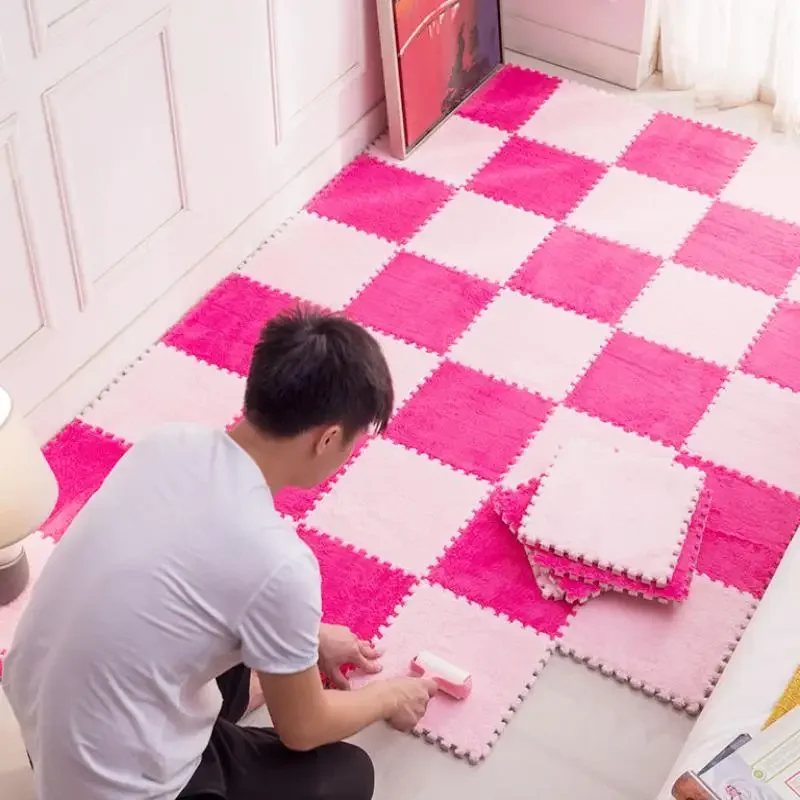 10ชิ้น/ล็อต Soft Plush พรมเด็กเด็กเล่นเสื่อเด็กพรมของเล่น EVA โฟมเด็กปริศนา Interlock เสื่อชั้น