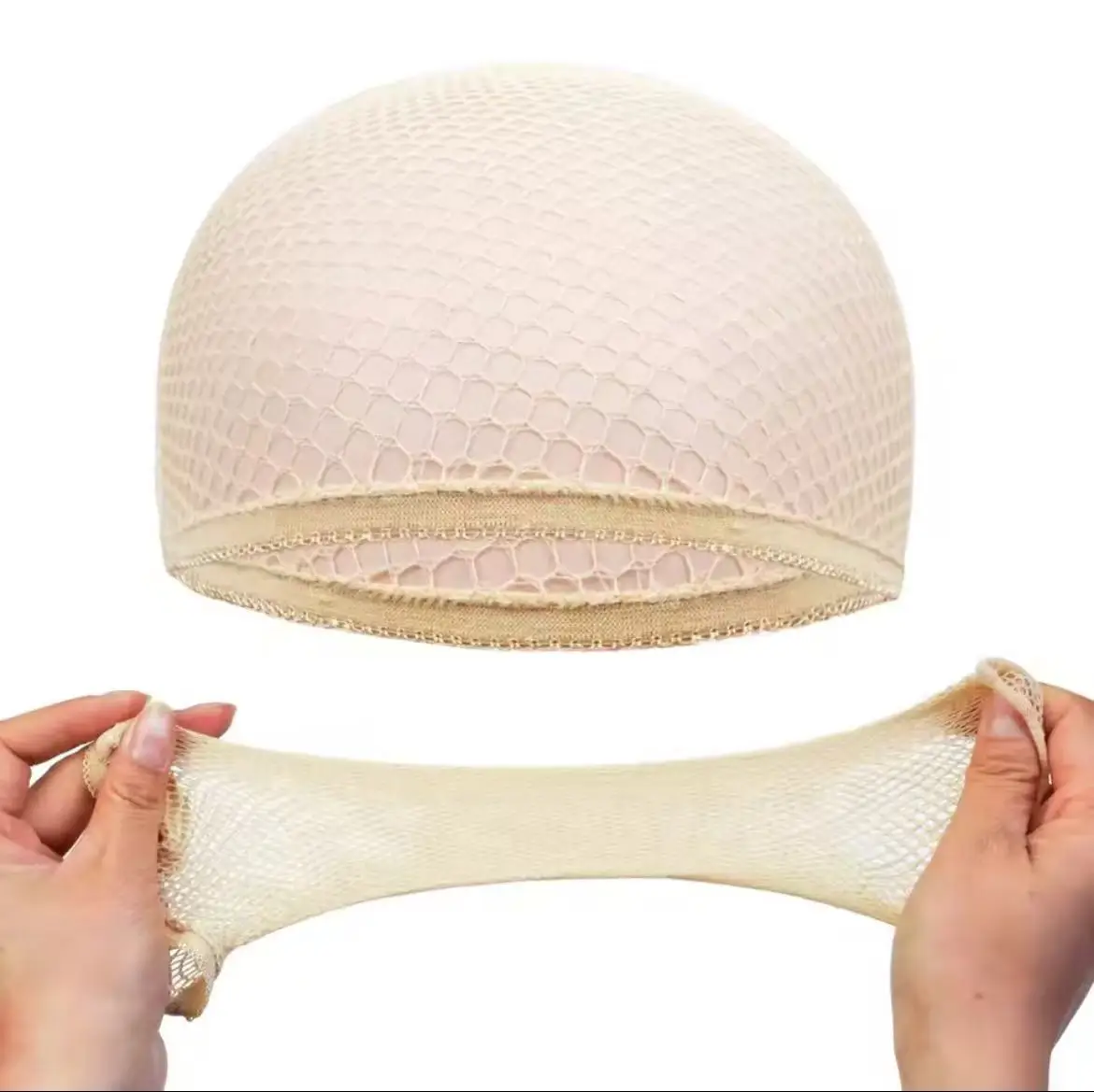 Redes para el cabello Gorro de peluca con extremo abierto Gorros de medias de malla Peluca tejida Redecilla para el cabello para mujeres