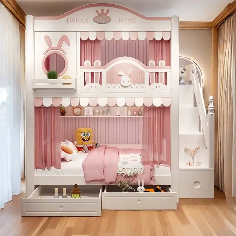 ตกแต่งเก็บเตียงเด็กออกแบบโมเดิร์นเตียงเด็กเตียงไม้ญี่ปุ่นสีขาว Lit Cabane Enfant เฟอร์นิเจอร์สําหรับ Home