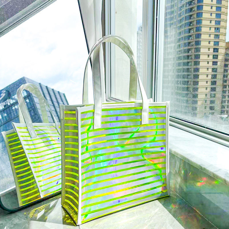 女性用レーザーシューターバッグ,大容量PVCトートバッグ,防水,水泳収納バッグ,カスタマイズ可能なギフト