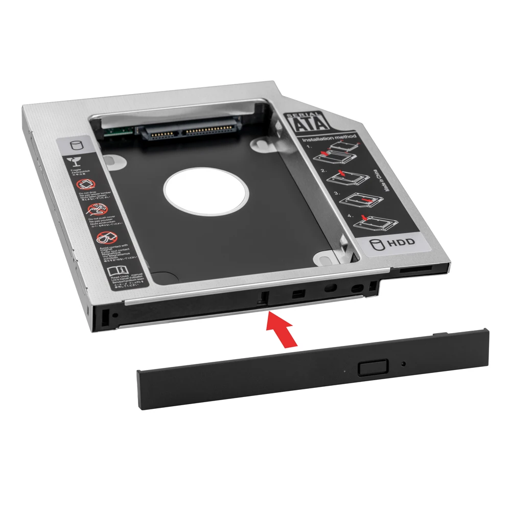UnionSine-Adaptador de disco duro para ordenador portátil, caja SSD de 9,0 pulgadas, 9,5, 12,7, 3,0mm, HDD, Caddy, SATA 2,5, CD, DVD-ROM, Optibay