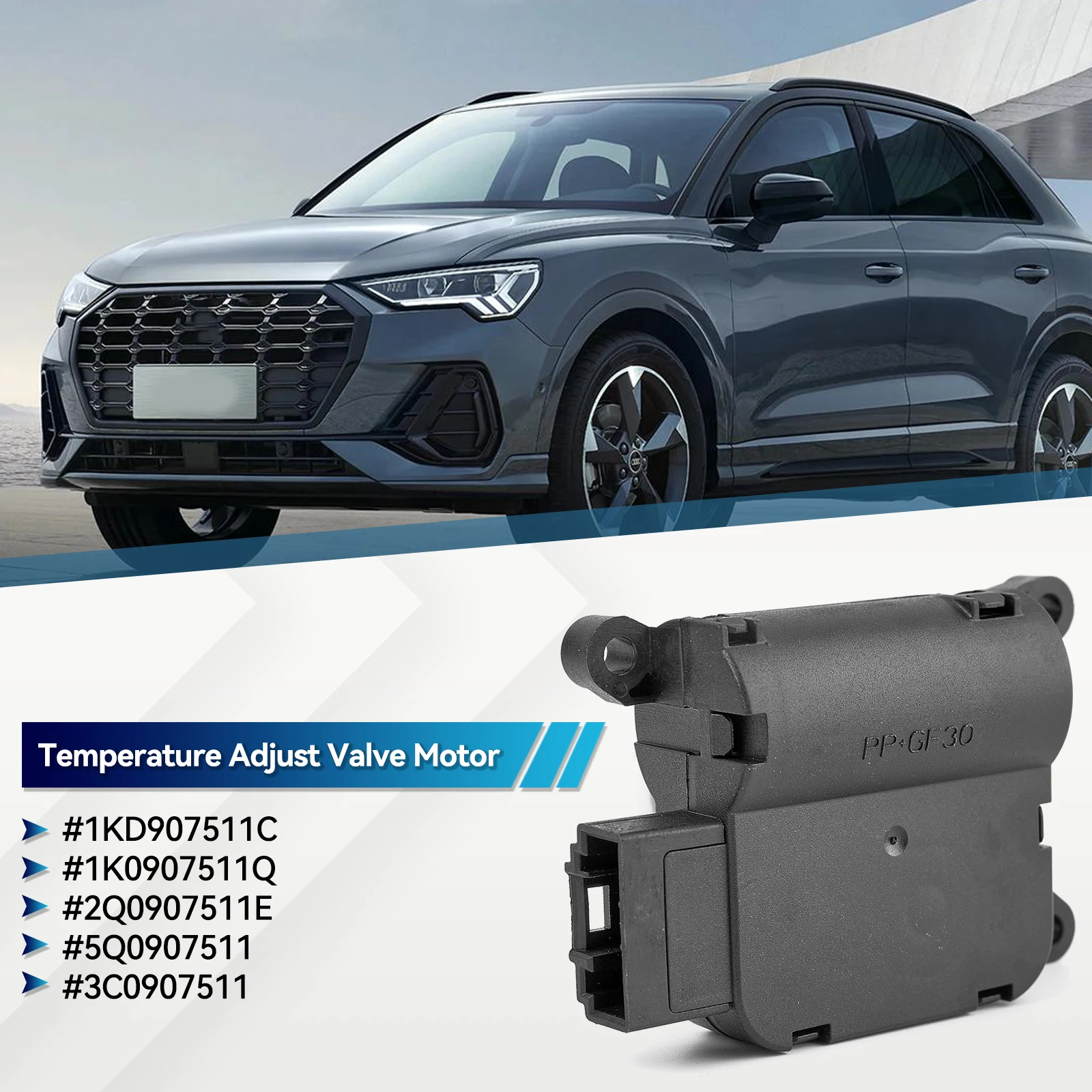 Servomotor LHD 1K de la válvula de ajuste de temperatura del control del calentador de CA 1907511 C para VW EOS Golf GTI Jetta MK5 MK6 Touran para Audi A3 Q3 TT