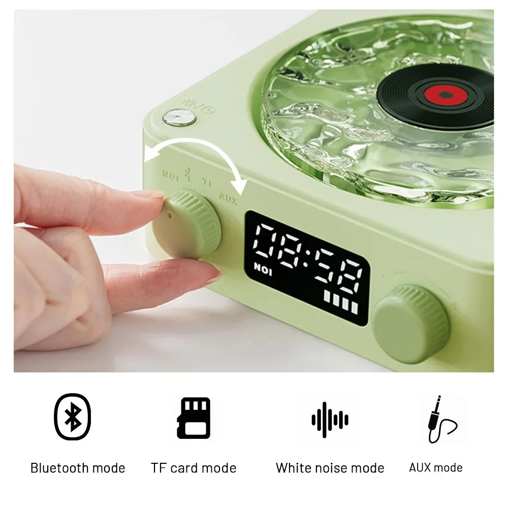 ミニレトロホワイトノイズ Bluetooth スピーカーポータブルヴィンテージ睡眠補助 Bluetooth スピーカーサブウーファー RGB ライトサポート TF カード