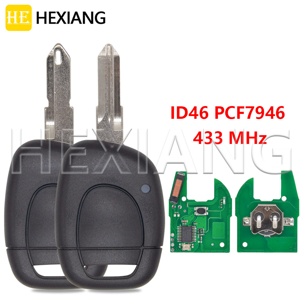HE 1 Button 433MHz NE73/VAC102 Blde ID46 PCF7946 Car Remote Key For Renault Master Kangoo Clio Twingo