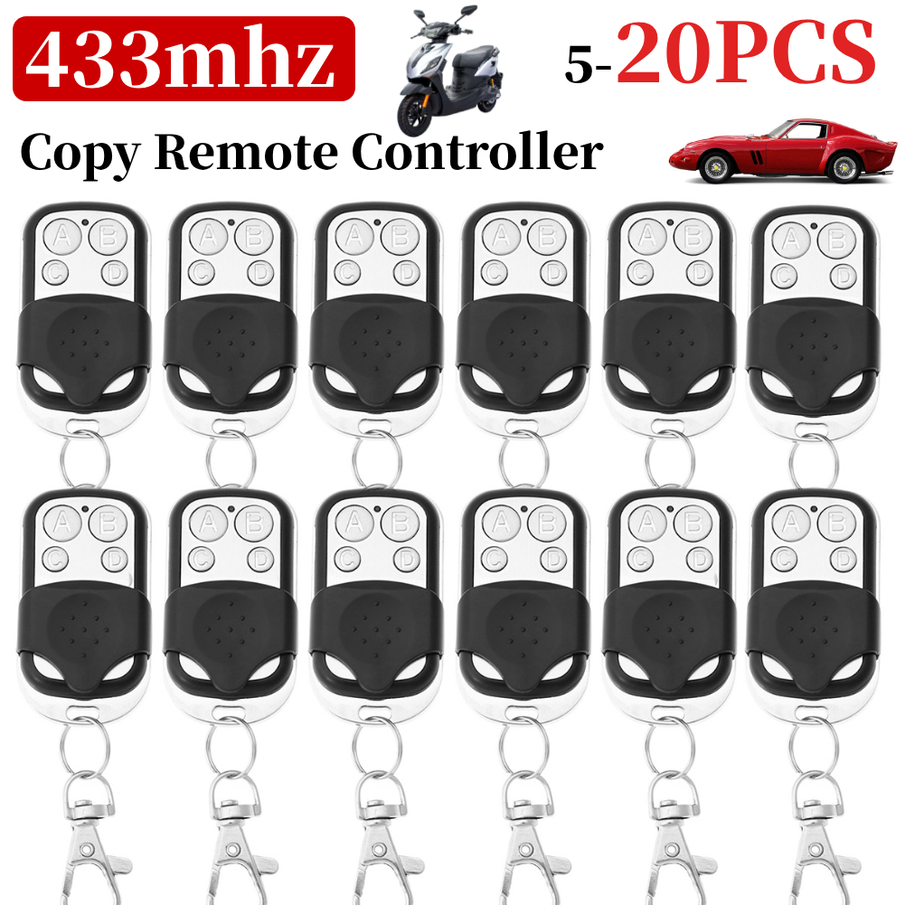 5-20PC Door Remote Control 433Mhz 4 Channel Remote Control Use Fixed Code Rolling Code Key Chains Car Home And Garage duplicator