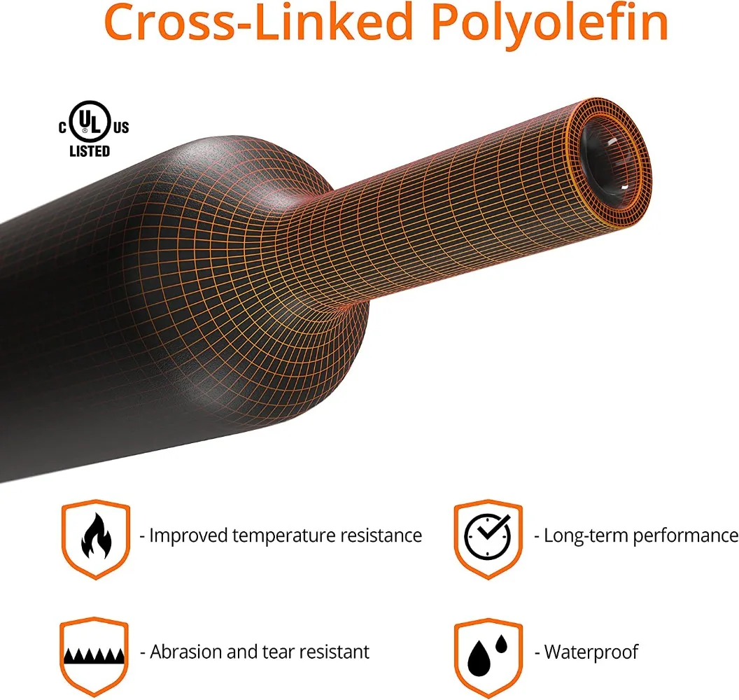 127-1060 ชิ้น 2:1 ท่อหดความร้อนหดตัวสารพัน Polyolefin ฉนวนกันความร้อนลวดสายเคเบิลห่อ