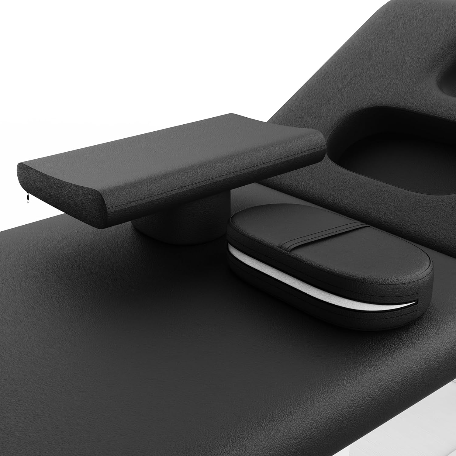 Stationary Massage Table, 75”L 31.5''W Heavy Duty Height Adjustable Esthetician Bed w/Facial Cradle, 800LBS Metal Frame