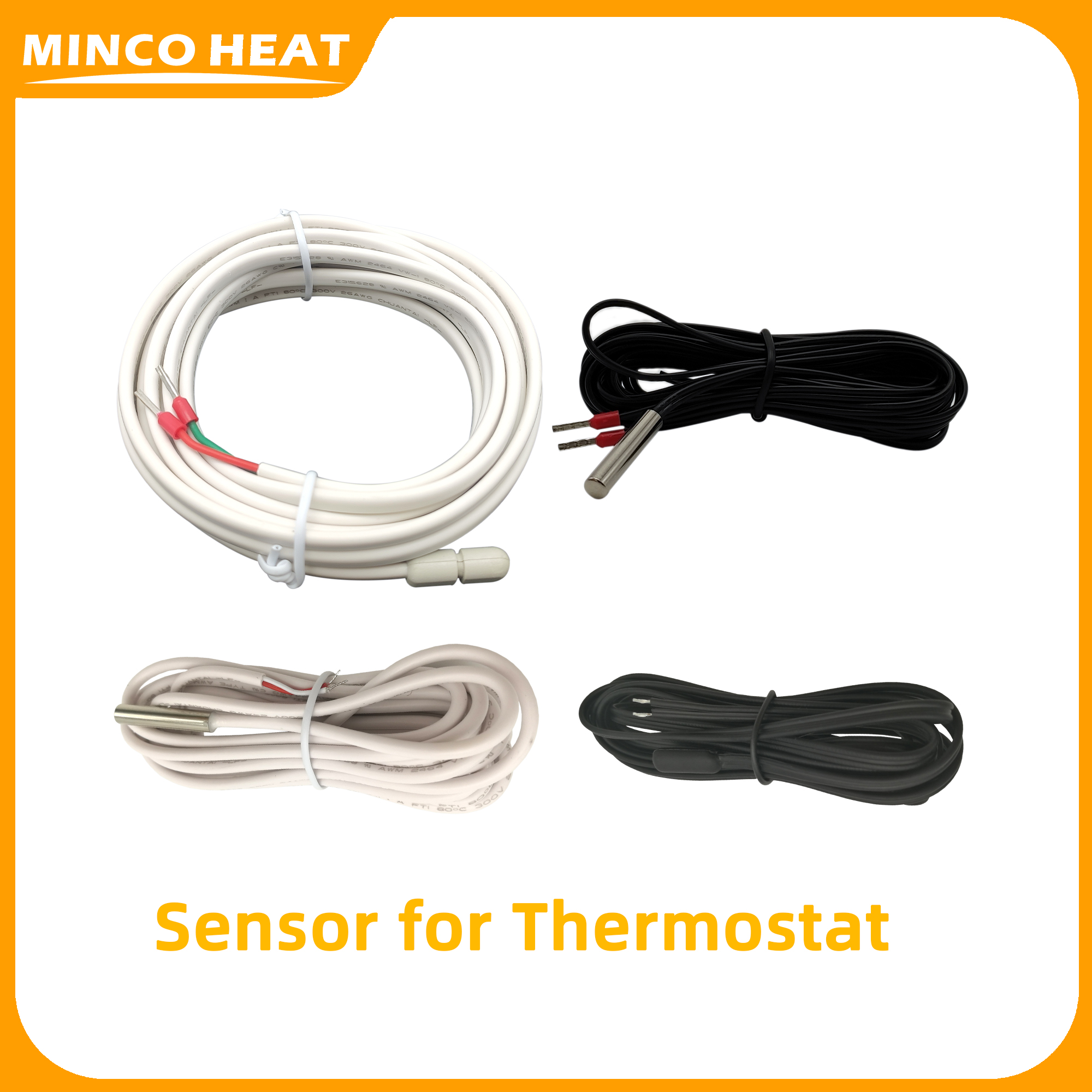 Minco Wärme NTC 3950 3435 Sensor Sonde für Thermostat 10K Ohm 2m 3m Wasserdichte Metall Kunststoff Optional