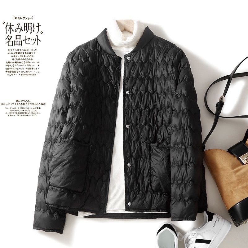 Herfst Winter Dameskleding Lichtgewicht Gewatteerde Jassen Warme Parka 'S Single-Breasted Lange Mouw Winddichte Korte Bovenkleding Losse