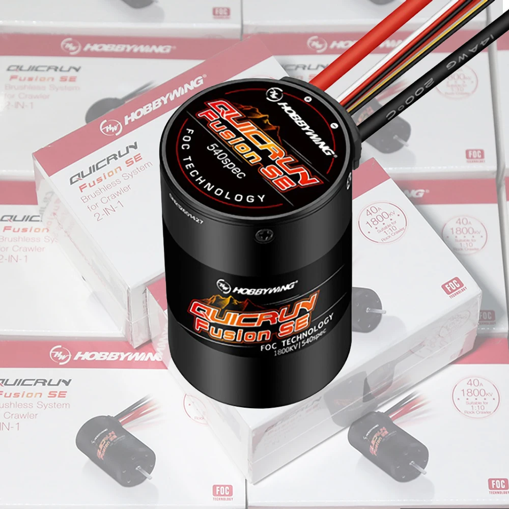 Hobbywing Quicrun Fusion Se 40a 1800kv 1200kv moteur combiné Esc pour 1/10 1/8 modèle de voiture Rc accessoires sur chenilles