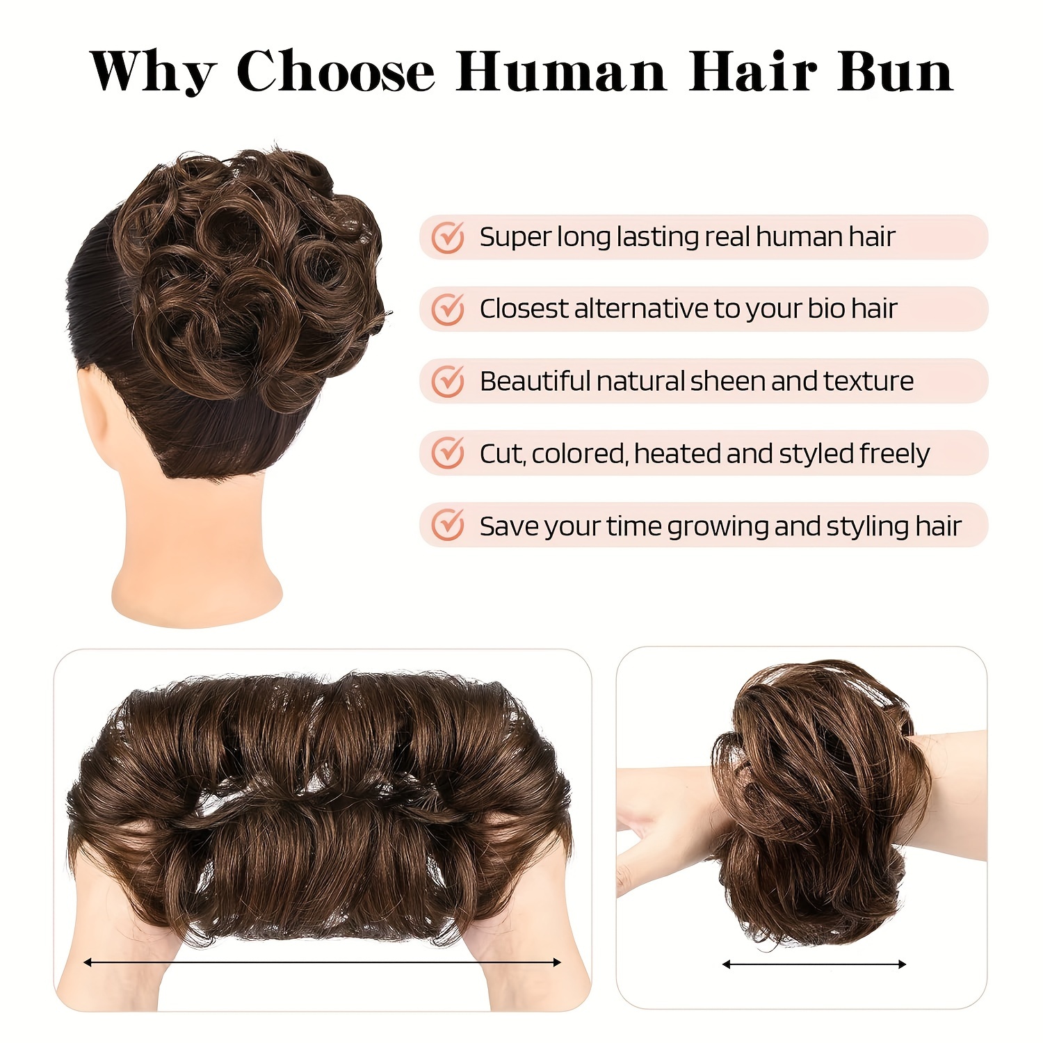 本物の人間の髪の毛のエクステンション,巻き毛,ポニーテール,100% 人間の髪の毛