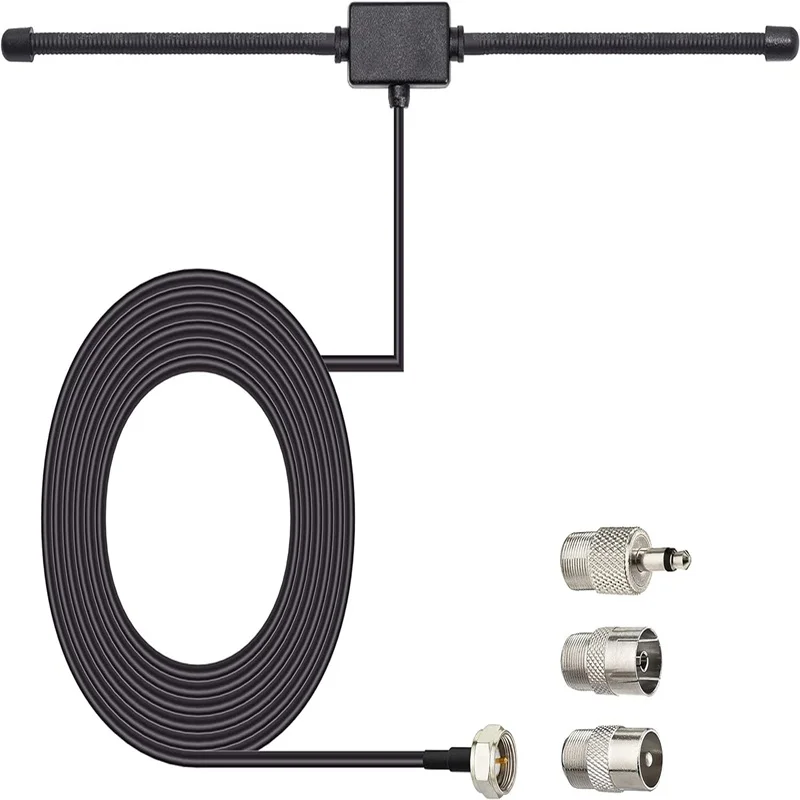 FM Radio Antenna FM F-Head Sheep Horn Antenna for Car FM TV Radio Station 75 ohms F Female Head to TV3.5 Mono