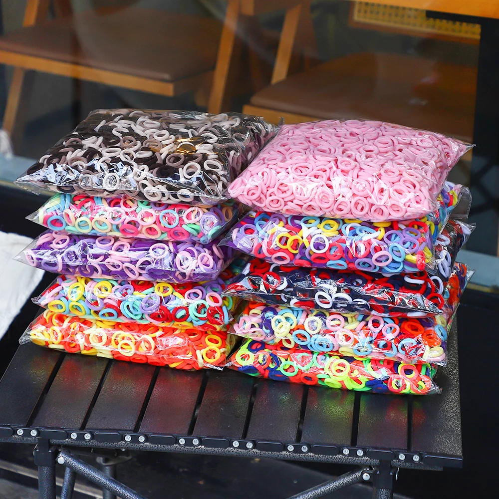 20/50pcs 어린이 탄성 헤어 밴드 소녀 과자 Scrunchie 고무 밴드 어린이 헤어 넥타이 클립 머리띠 아기 헤어 액세서리