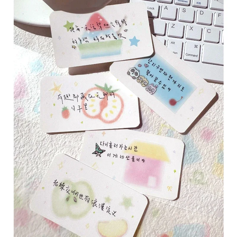 1 롤 장식 접착 테이프 Sweet Cakess 과일 정크 저널 DIY 종이 한국어 마스킹 스크랩북 스티커 데코 테이프