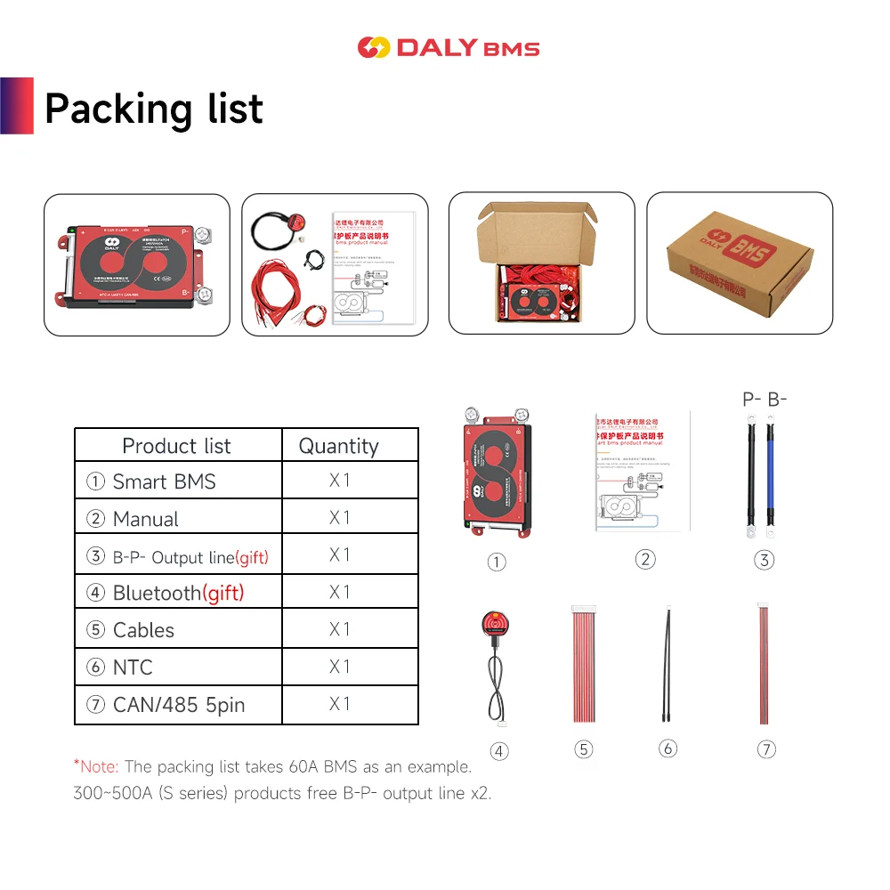 Daly BMS Smart BMS LiFePo4 4S 12V BMS 8S 24S 72V 48V 16S 40A 60A 100A 150A 200A 250A 300A 3,7 V Li-Ion BMS 7S 13S 14S 3,2 V BMS