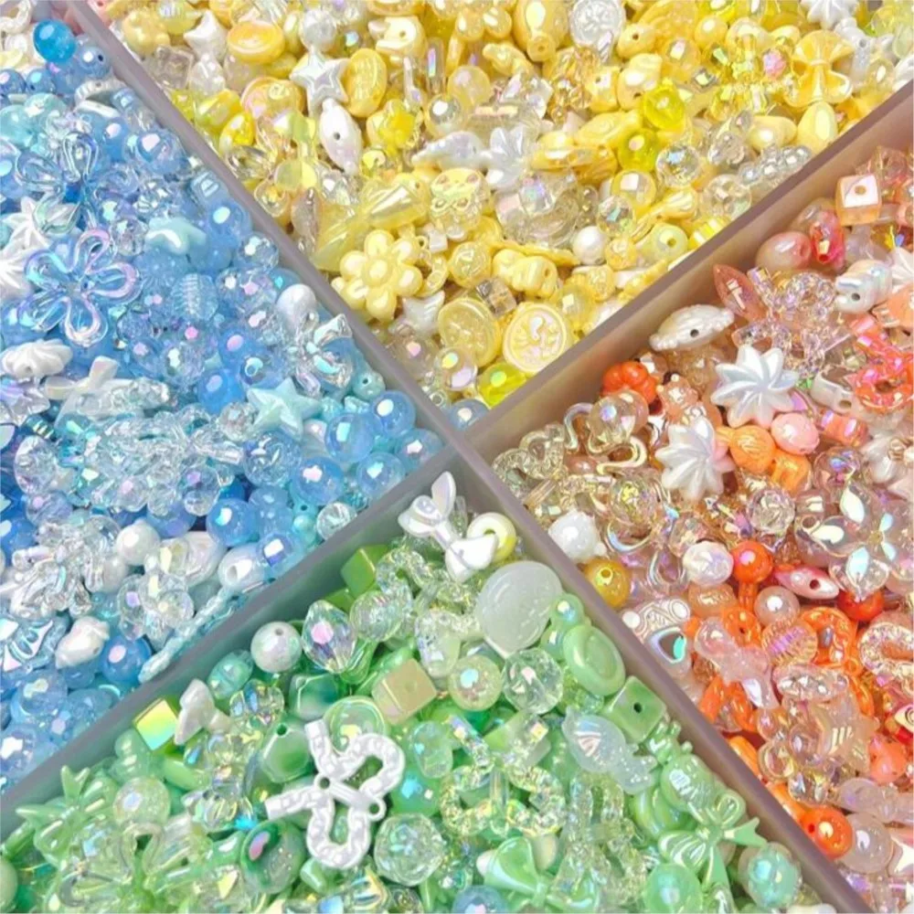 20g Y2K สุ่มผสม Bowknot ดอกไม้หัวใจอะคริลิคน่ารักลูกปัดสําหรับ DIY สร้อยคอสร้อยข้อมือเครื่องประดับหัตถกรรมทําอุปกรณ์เสริม
