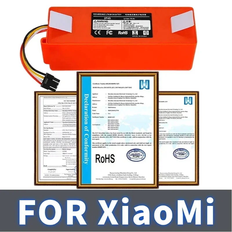 BRR-2P4S 14.4V 5200mAH 12800mAh Robot Aspirapolvere Batteria di Ricambio per Xiaomi Roborock S55 S60 S65 S50 S51 S5 MAX S6