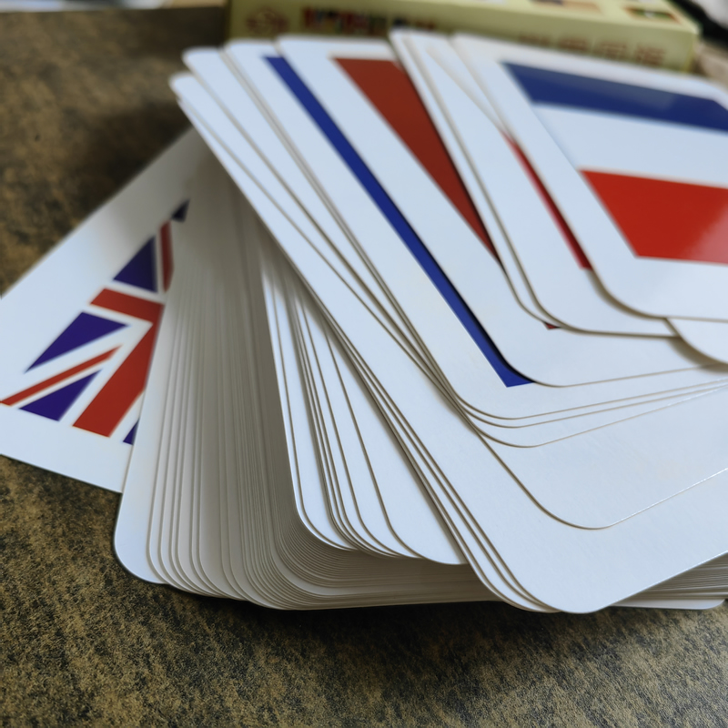 The Book Of Children Recognize the World Flag Card Thickened and Torn