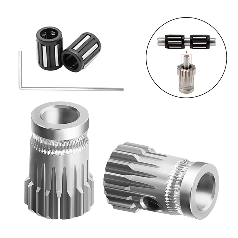 1 conjunto de engrenagens de acionamento duplo endurecido para extrusora direta bowden 1.75mm para ender 3 cr10 mk8 acessórios para impressoras 3d taxa de velocidade 3:1