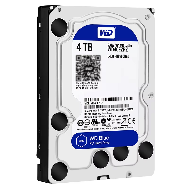 New Original HDD For WD Brand Blue 4TB 3.5" SATA 6 Gb/s 64MB 5400RPM For Internal Hard Disk For Desktop Hard Drive For WD40EZRZ
