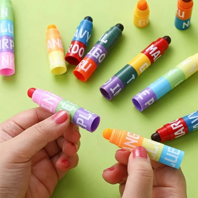 12 ชุดสี Splicing Solid Highlighters ปากกาสี Graffiti ปากกา Key Line Markers โรงเรียนอุปกรณ์สํานักงานเครื่องเขียน
