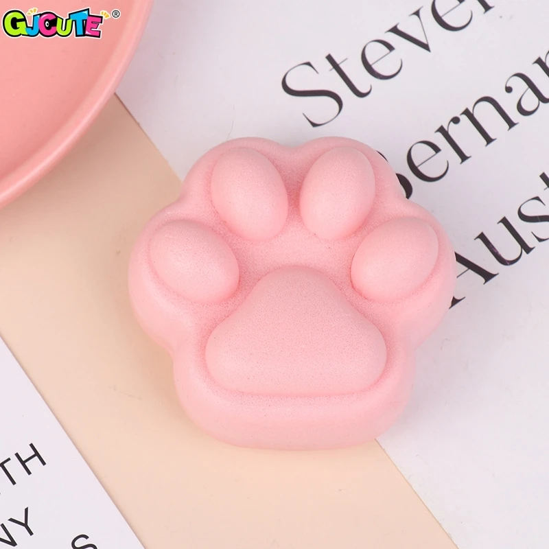 Cute Pink Small Cat Paw Slow Rebound Fidget Toy Cat Foot Wet Soft Finger Pinch Decompression Squishy Toy Release Toys