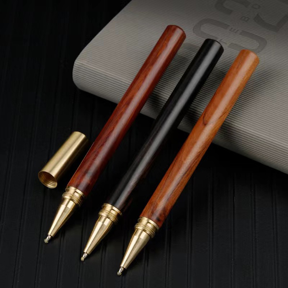 Gỗ Vintage Thân Bút Bi Đồng Bóng Lăn Bút Nắp Kim Loại Bút Văn Phòng Phẩm Trường Quà Tặng Kinh Doanh Đồ Tiếp Tế Thả Vận Chuyển