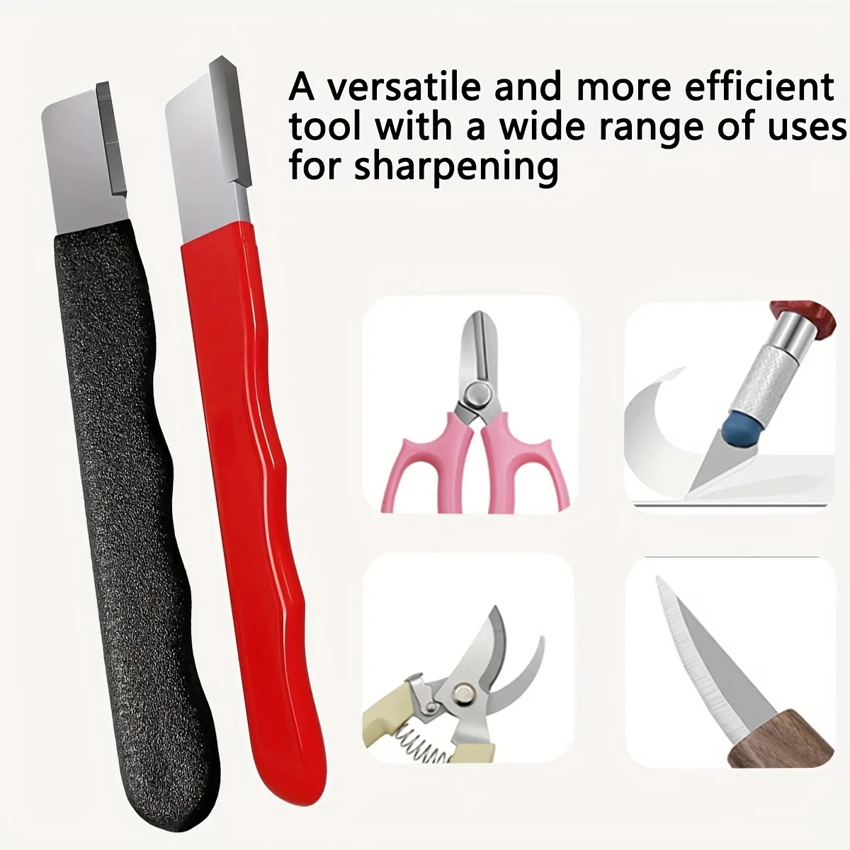 Professional Tungsten Diamond Ceramic Knife & Scissors Sharpener for All Blades - Kitchen & Garden Shears Sharpening Tool
