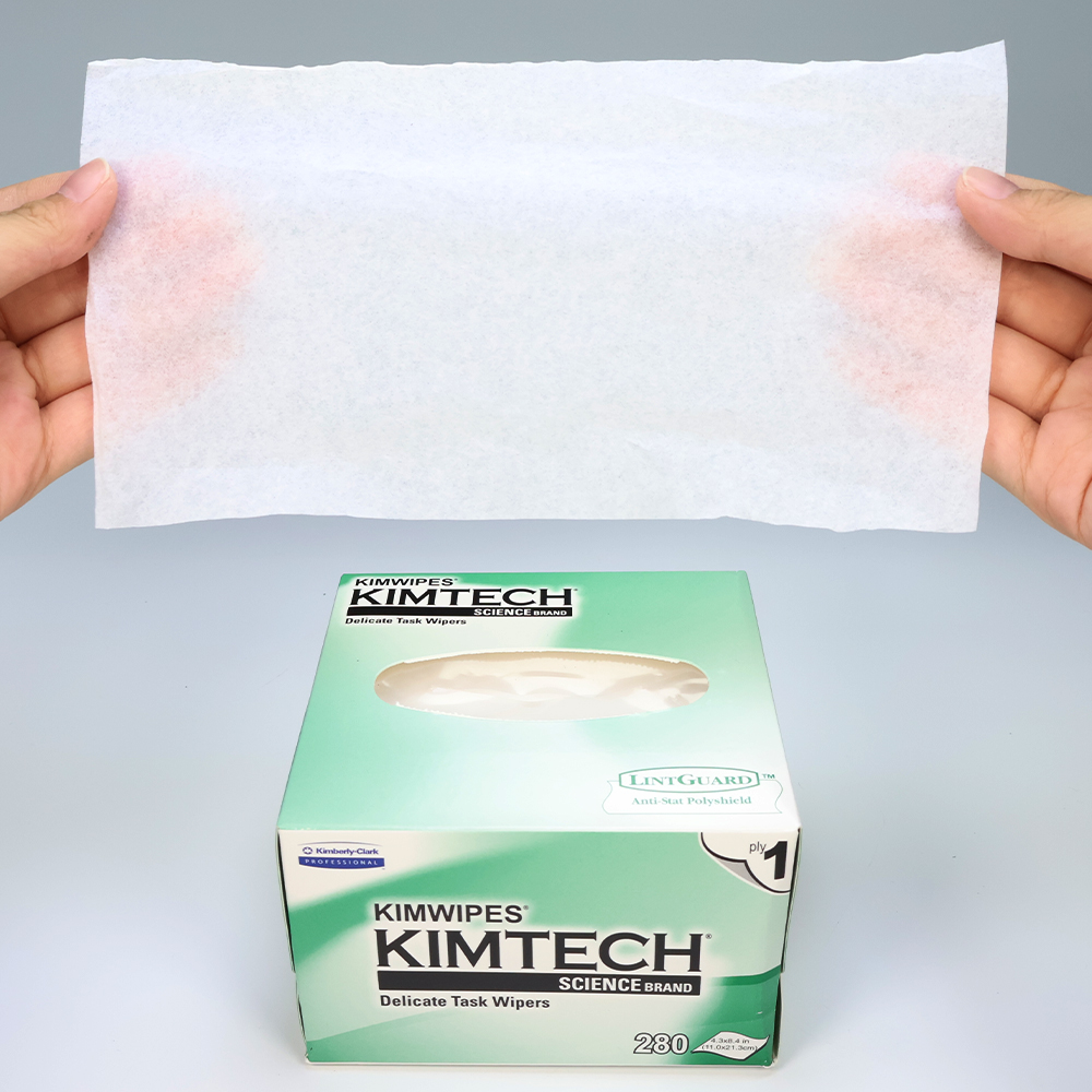 280 unids/caja limpieza de fibra óptica KIMTECH polvo papel toallitas de limpieza de fibra óptica caja para limpiador de fibra óptica